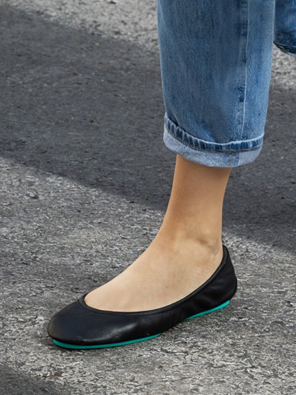 Tieks by Gavrieli Black Leather Ballet Flats Slip-On Comfort Flexible - Picture 3 of 12